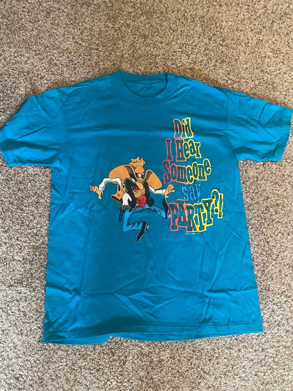 Vintage Sun Sportswear, Inc. Did I Hear Someone Say Party Blue T-Shirt Medium